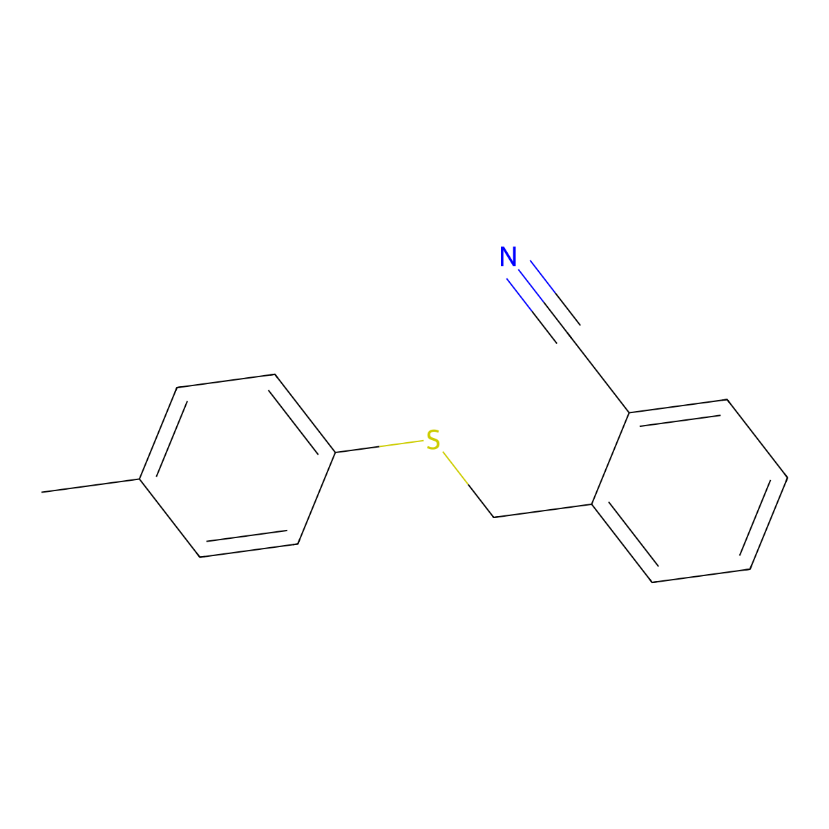 2-{[(4-Methylphenyl)sulfanyl]methyl}benzonitrile molecular structure, CAS 737807-97-5