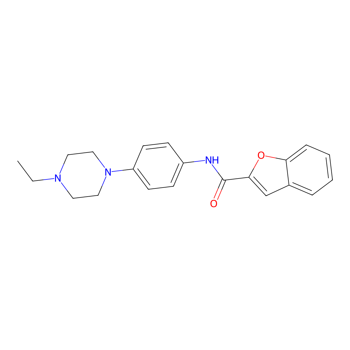 N-[4-(4-ethylpiperazin-1-yl)phenyl]-1-benzofuran-2-carboxamide molecular structure, CAS 737808-93-4