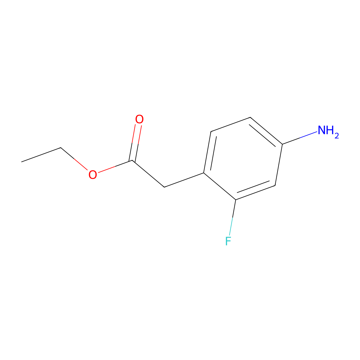 Ethyl 2-(4-amino-2-fluorophenyl)acetate molecular structure, CAS 73781-63-2