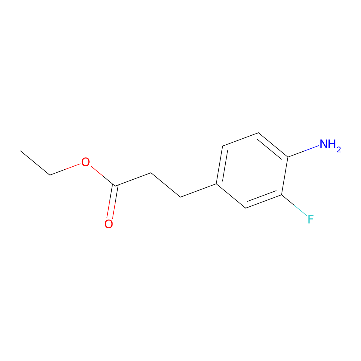 Ethyl 3-(4-amino-3-fluorophenyl)propanoate molecular structure, CAS 73781-67-6