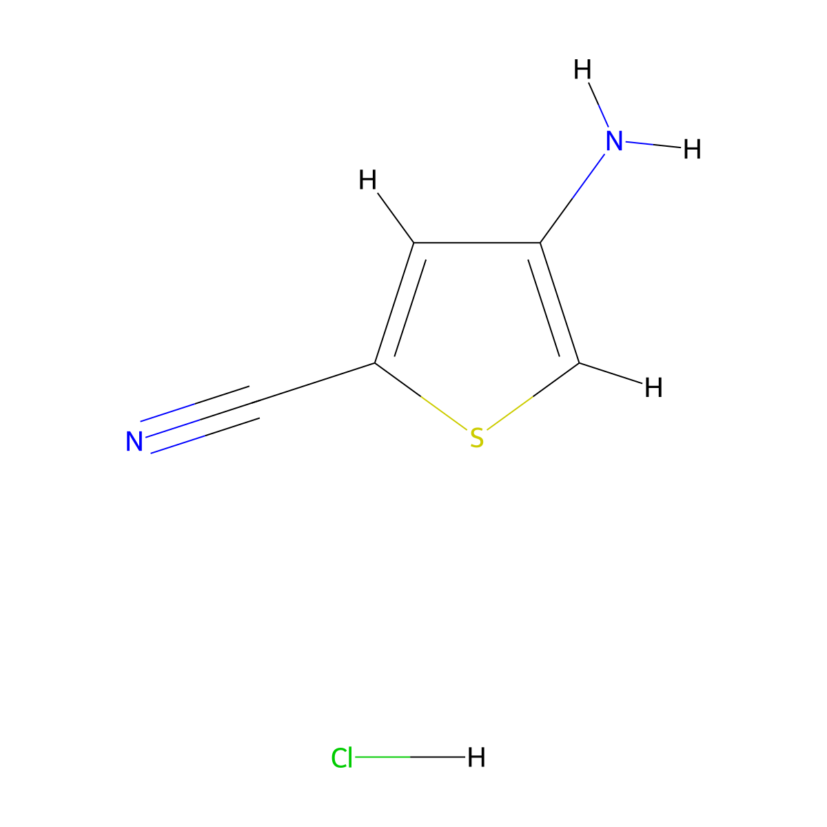 4-Aminothiophene-2-carbonitrile hydrochloride molecular structure, CAS 73781-73-4