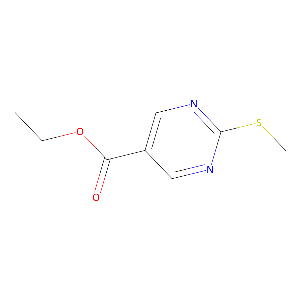 Ethyl 2-(methylthio)pyrimidine-5-carboxylate molecular structure, CAS 73781-88-1