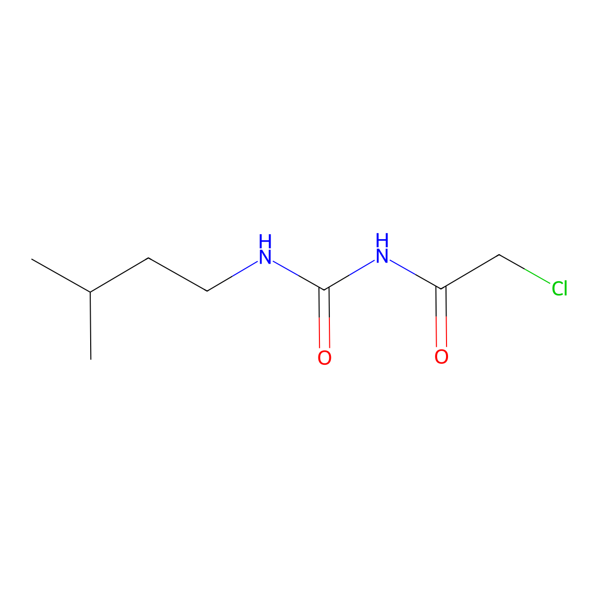 3-(2-Chloroacetyl)-1-(3-methylbutyl)urea molecular structure, CAS 737812-84-9