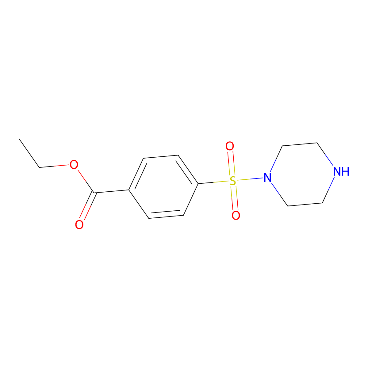 Ethyl 4-(piperazine-1-sulfonyl)benzoate molecular structure, CAS 737812-97-4