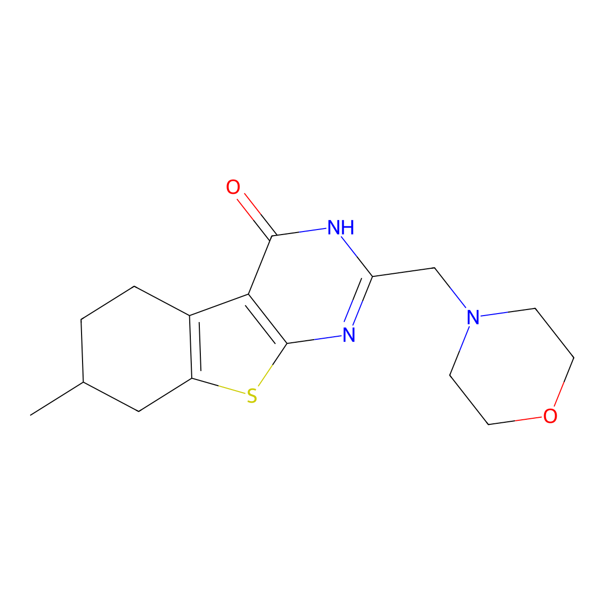 11-Methyl-5-(morpholin-4-ylmethyl)-8-thia-4,6-diazatricyclo[7.4.0.0^{2,7}]trideca-1(9),2(7),5-trien-3-one molecular structure, CAS 737814-05-0