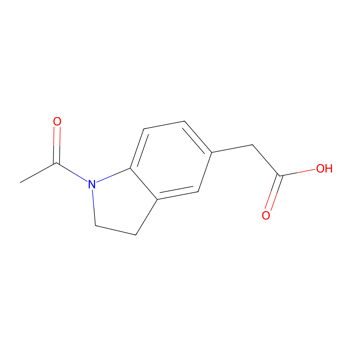 2-(1-Acetylindolin-5-yl)acetic acid molecular structure, CAS 737816-48-7