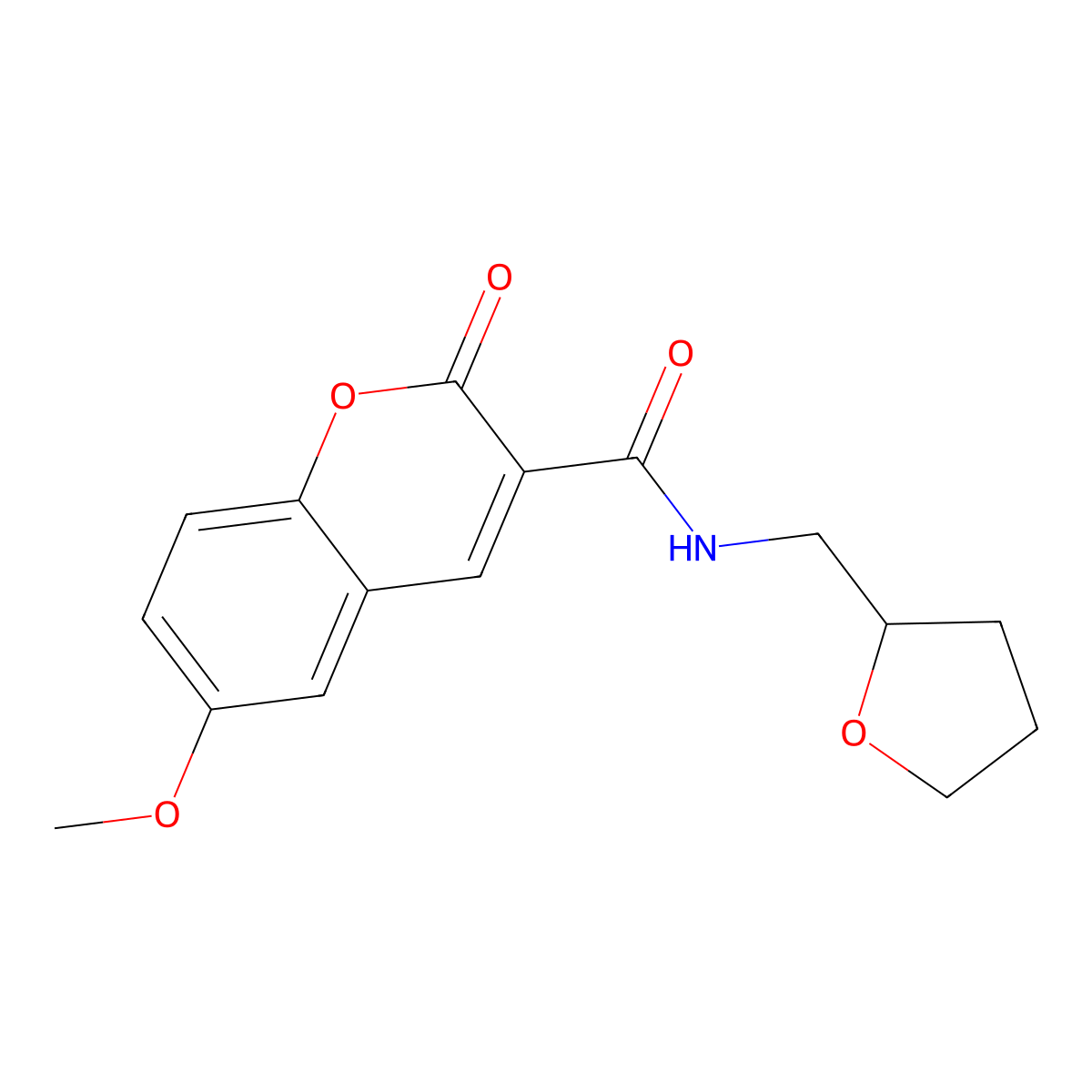 6-methoxy-2-oxo-N-[(oxolan-2-yl)methyl]-2H-chromene-3-carboxamide molecular structure, CAS 737818-62-1