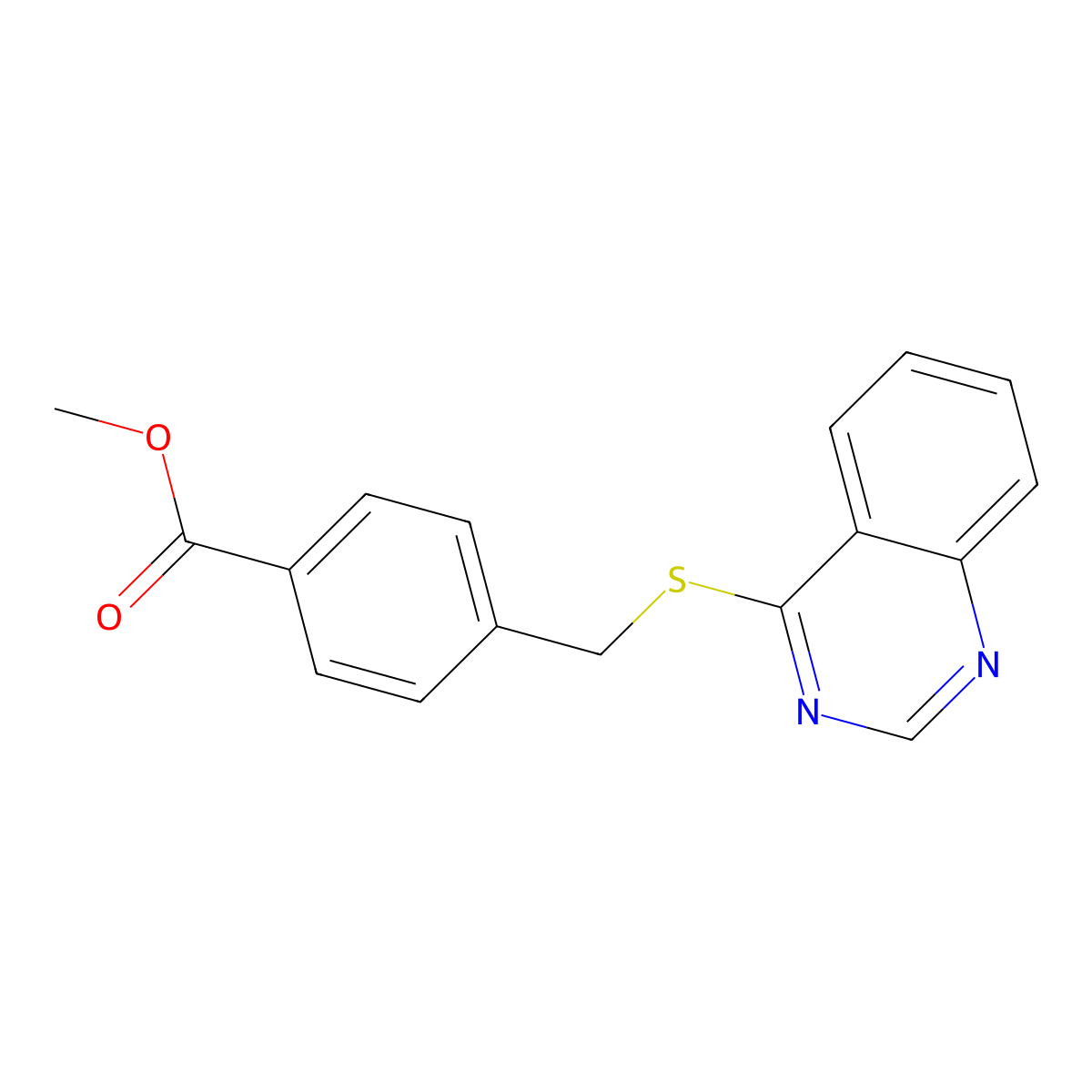 Methyl 4-[(quinazolin-4-ylsulfanyl)methyl]benzoate molecular structure, CAS 737820-45-0