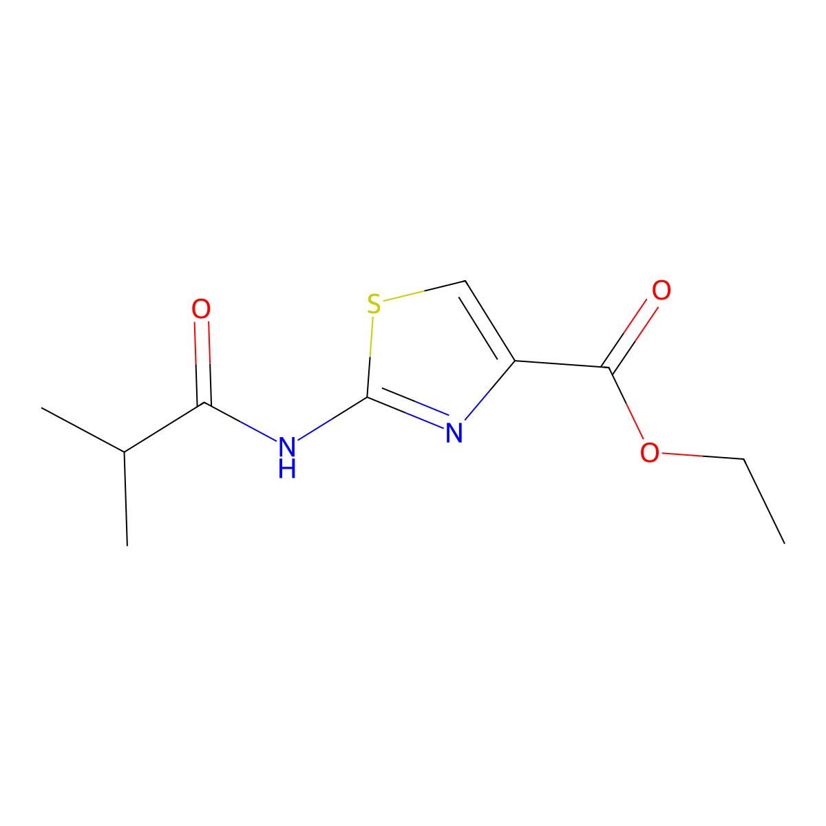 Ethyl 2-(isobutyramido)thiazole-4-carboxylate molecular structure, CAS 737822-96-7
