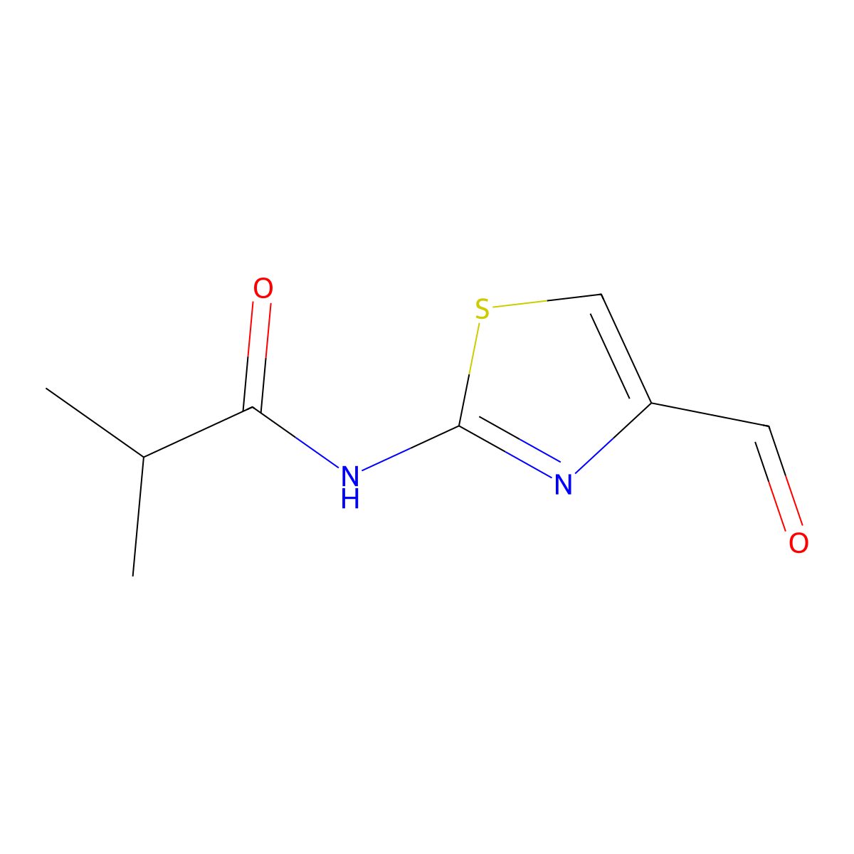 N-(4-formylthiazol-2-yl)isobutyramide molecular structure, CAS 737822-98-9