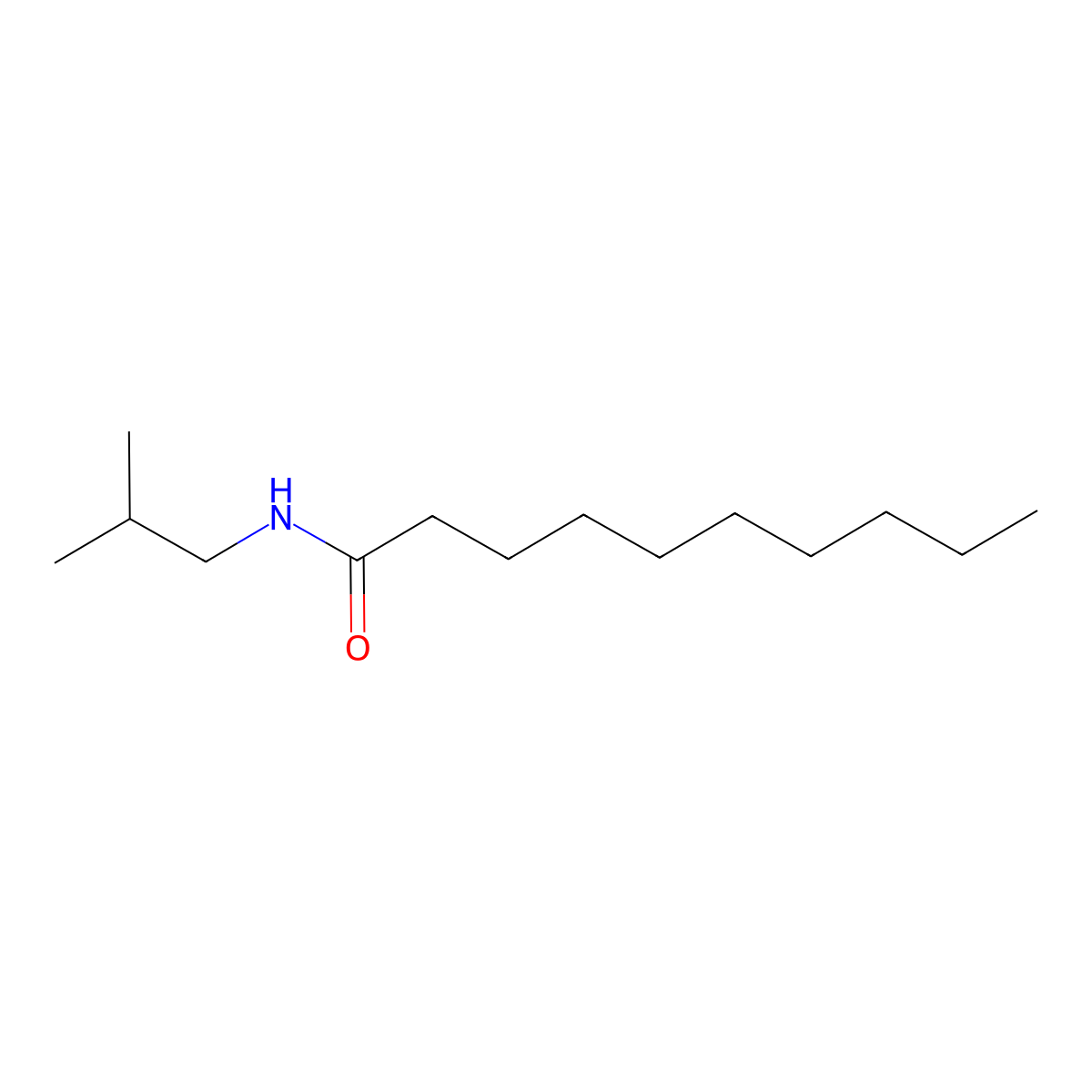N-isobutyl-decanamide molecular structure, CAS 73785-31-6