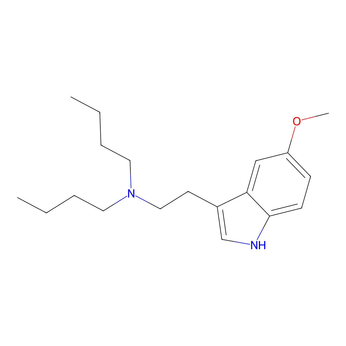 5-Methoxy-N,N-dibutyltryptamine molecular structure, CAS 73785-42-9