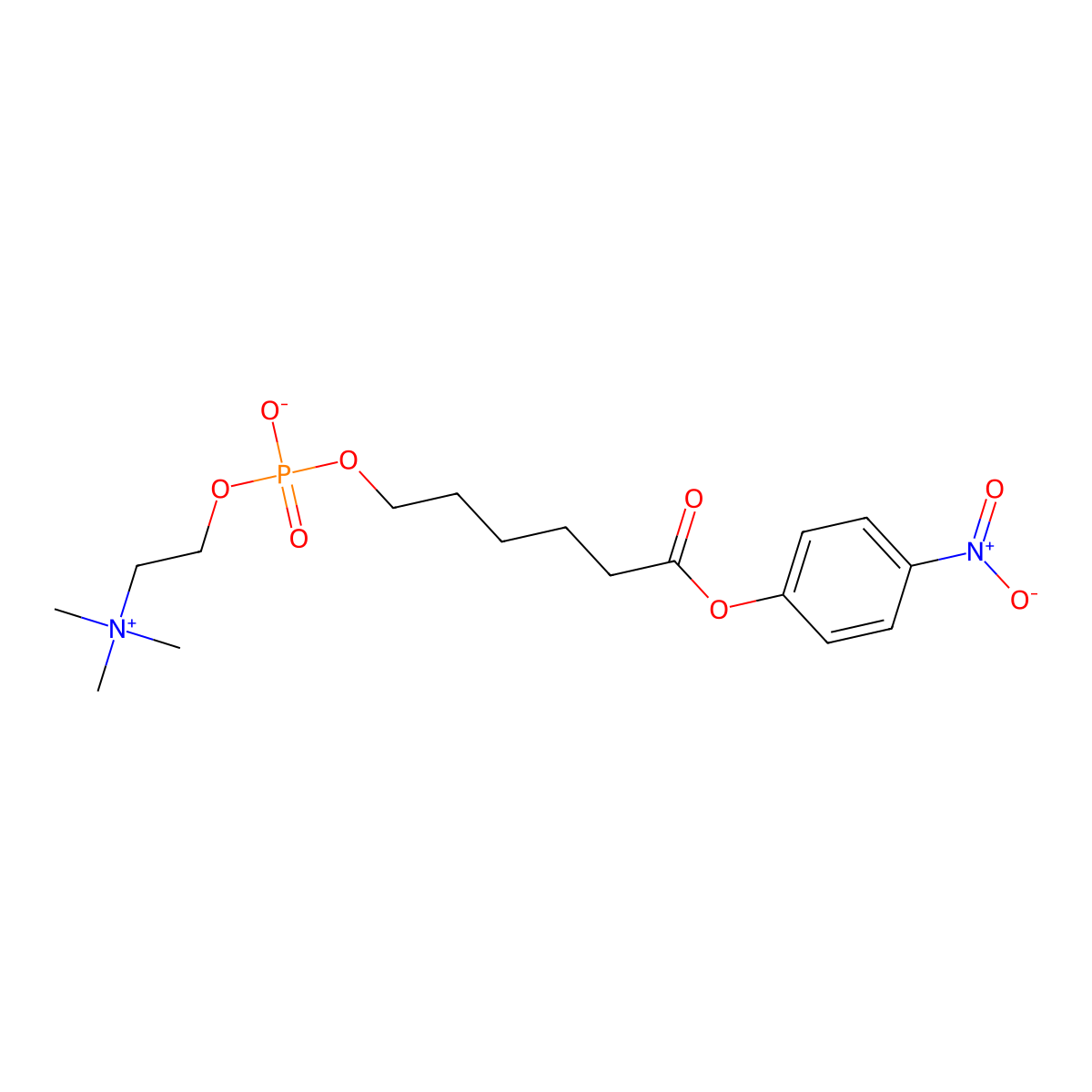 4-nitrophenyl-6-(O-phosphocholine)hydroxyhexanoate molecular structure, CAS 73785-43-0
