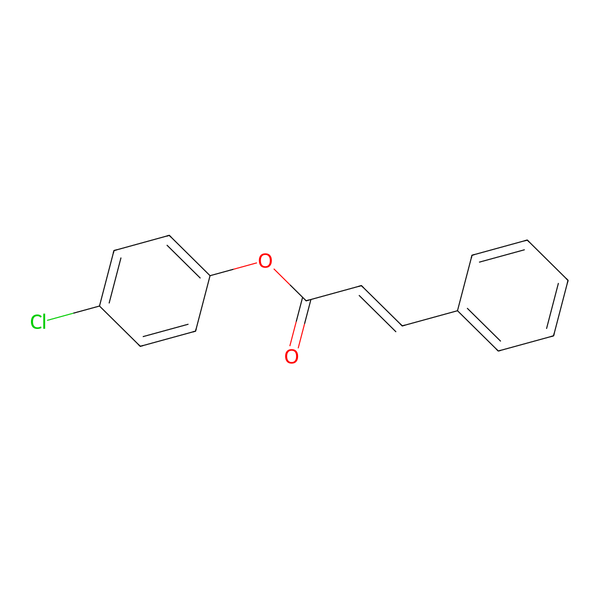 2-Propenoic acid, 3-phenyl-, 4-chlorophenyl ester molecular structure, CAS 73789-34-1