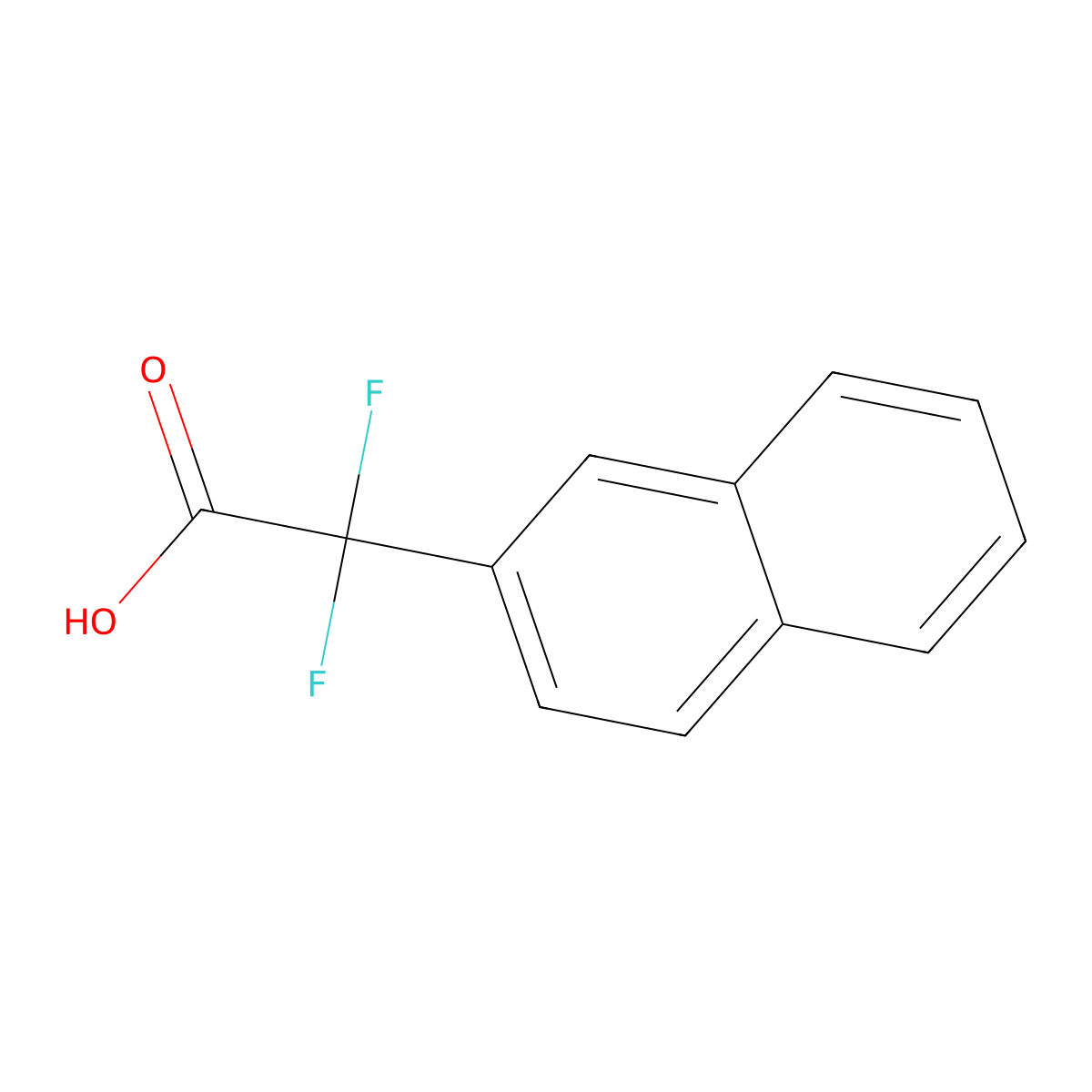 2,2-Difluoro-2-(naphthalen-2-yl)acetic acid molecular structure, CAS 73789-94-3