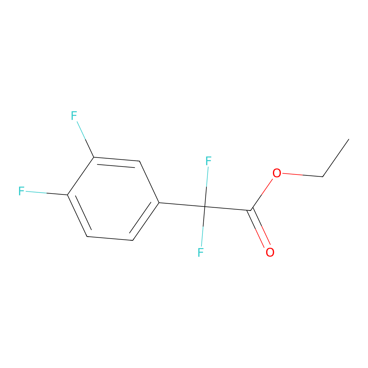 Ethyl 2-(3,4-difluorophenyl)-2,2-difluoroacetate molecular structure, CAS 73789-95-4