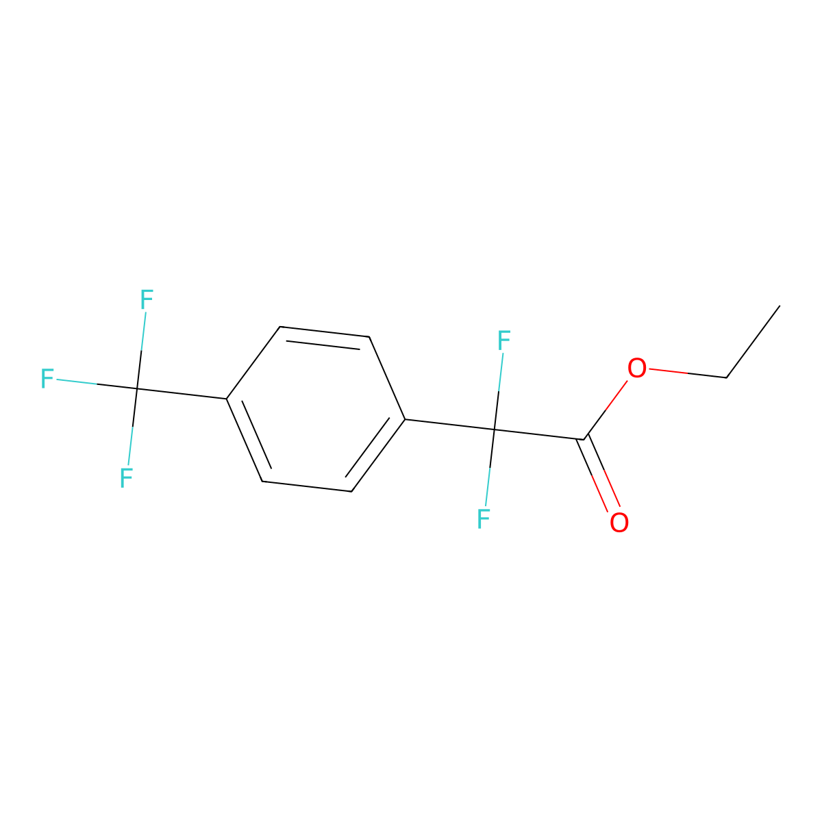 Ethyl alpha,alpha-difluoro-4-(trifluoromethyl)benzeneacetate molecular structure, CAS 73789-96-5