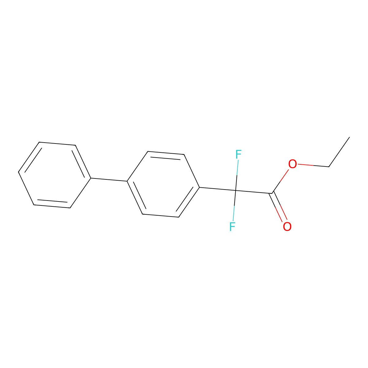 Ethyl 2-(4-Biphenylyl)-2,2-difluoroacetate molecular structure, CAS 73789-98-7
