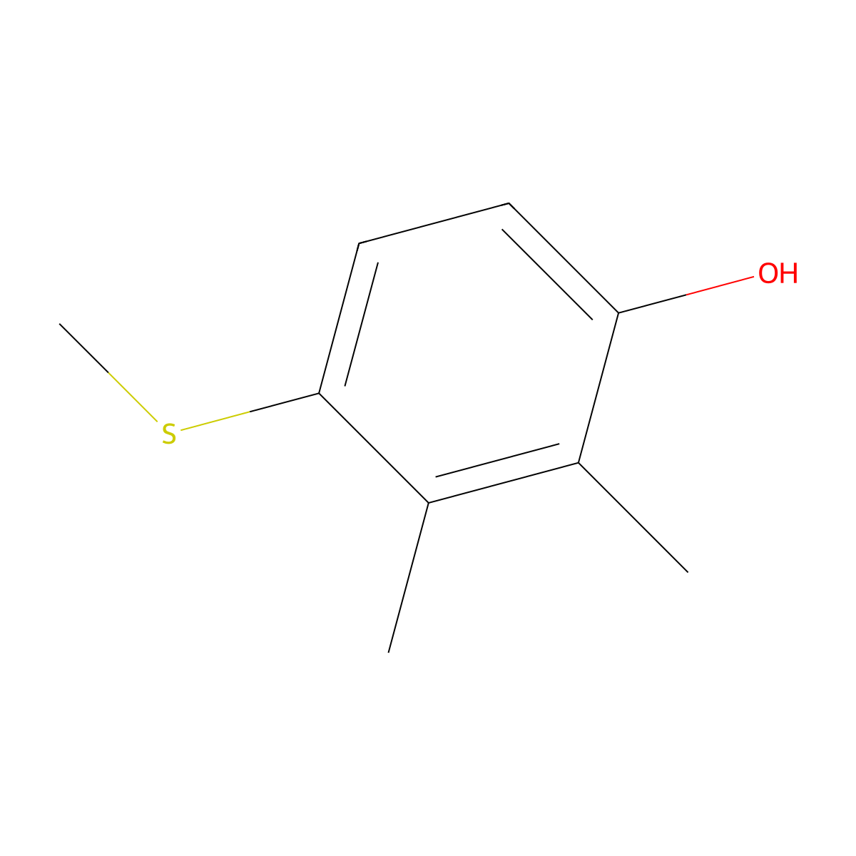 2,3-Dimethyl-4-(methylthio)phenol molecular structure, CAS 7379-46-6