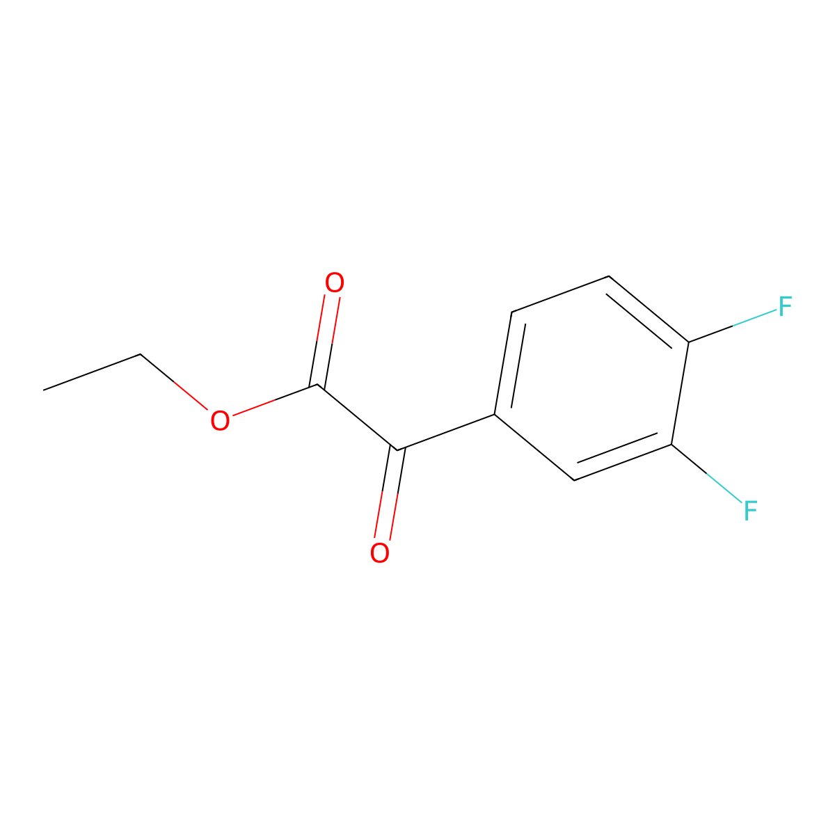 Ethyl 2-(3,4-difluorophenyl)-2-oxoacetate molecular structure, CAS 73790-05-3