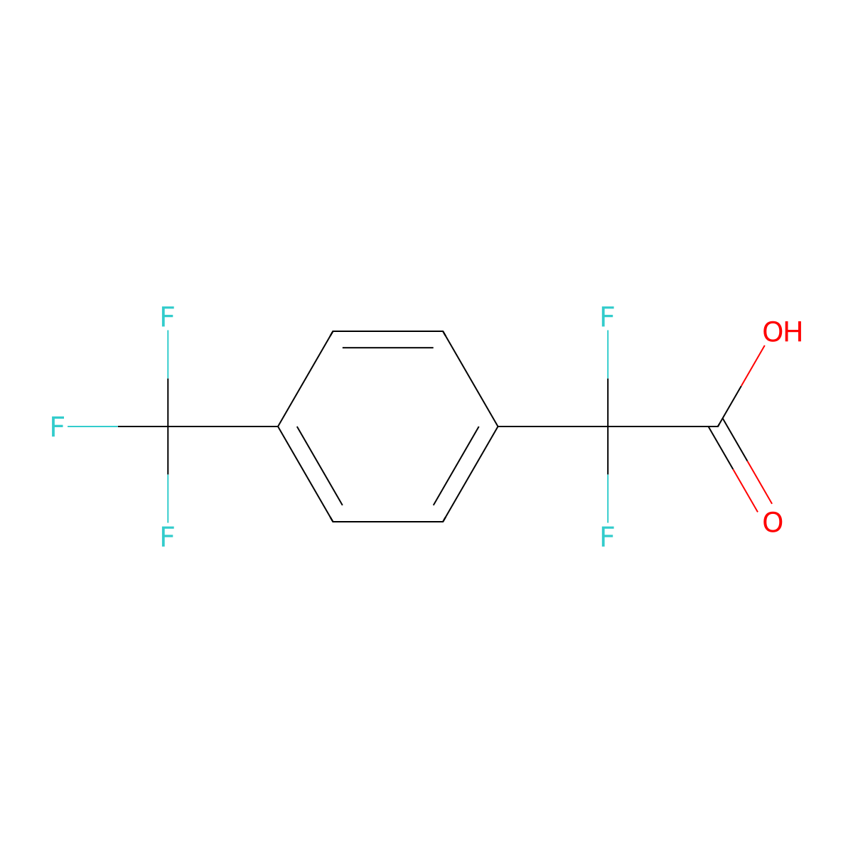 alpha,alpha-Difluoro-4-(trifluoromethyl)benzeneacetic acid molecular structure, CAS 73790-11-1