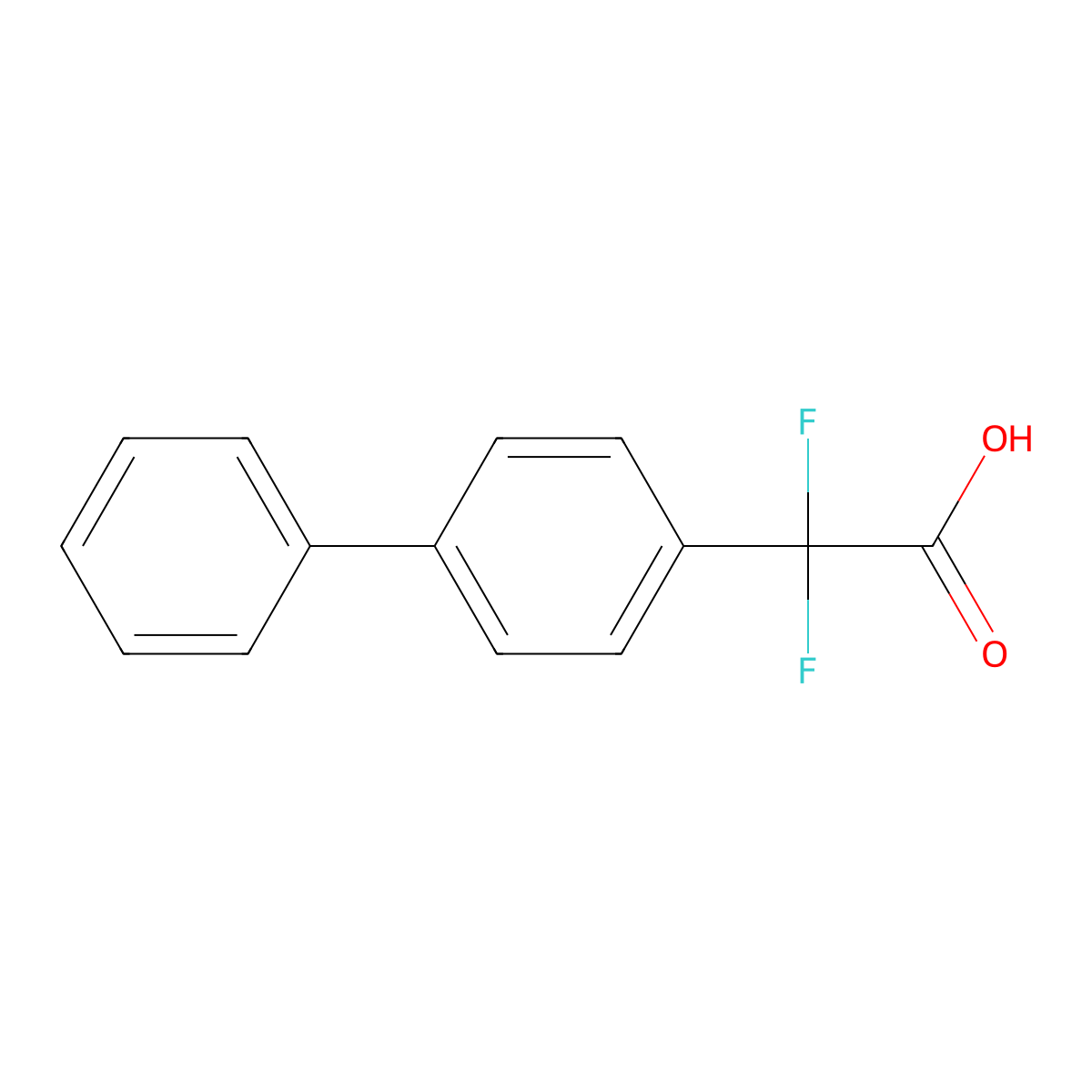 2-(4-Biphenylyl)-2,2-difluoroacetic Acid molecular structure, CAS 73790-13-3