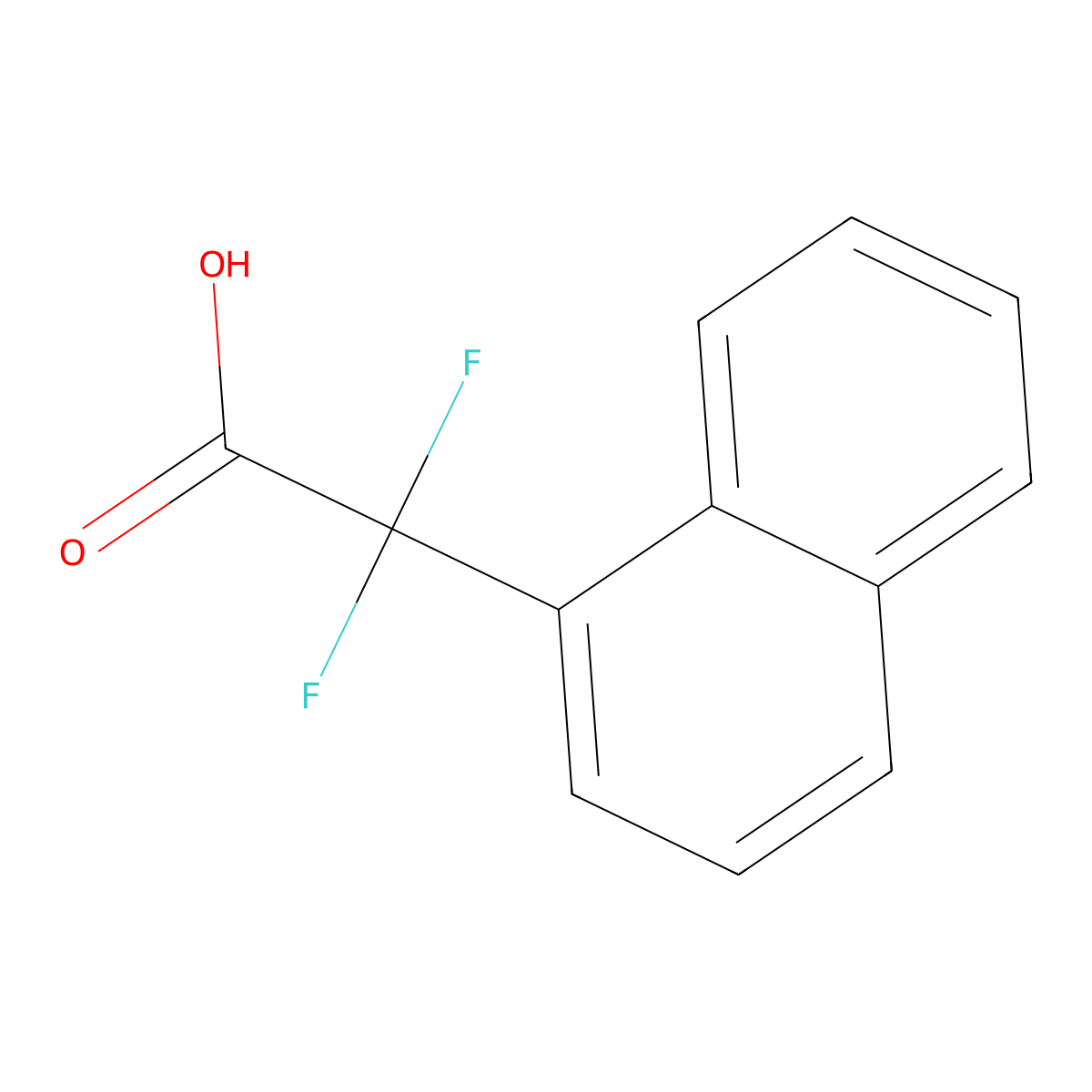 2,2-Difluoro-2-(naphthalen-1-yl)acetic acid molecular structure, CAS 73790-14-4