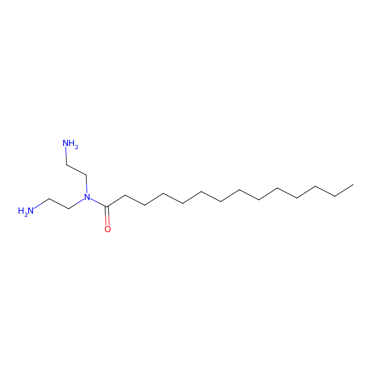 Tetradecanamide, N-(2-aminoethyl)-, N-(2-aminoethyl) deriv. molecular structure, CAS 73791-58-9
