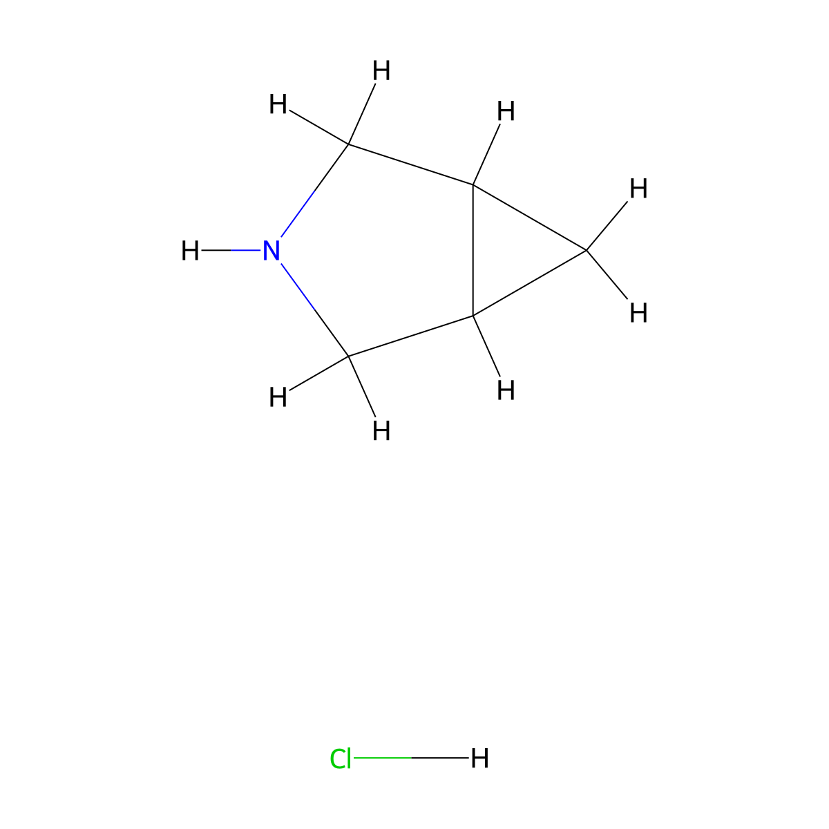 3-Azabicyclo[3.1.0]hexane hydrochloride molecular structure, CAS 73799-64-1