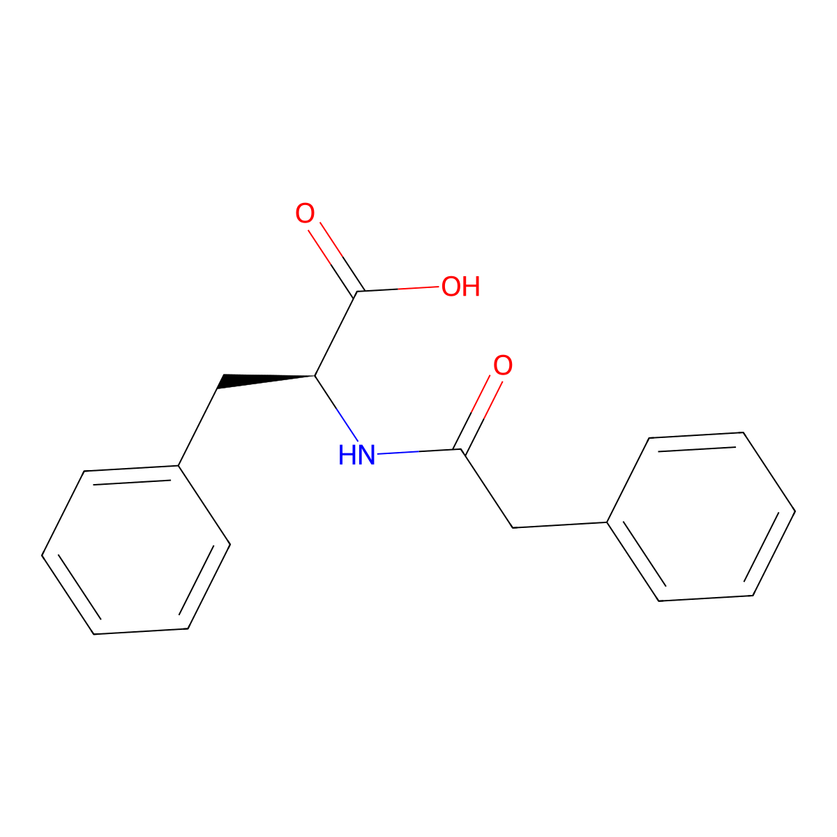 Phenylacetyl-L-phenylalanine molecular structure, CAS 738-75-0