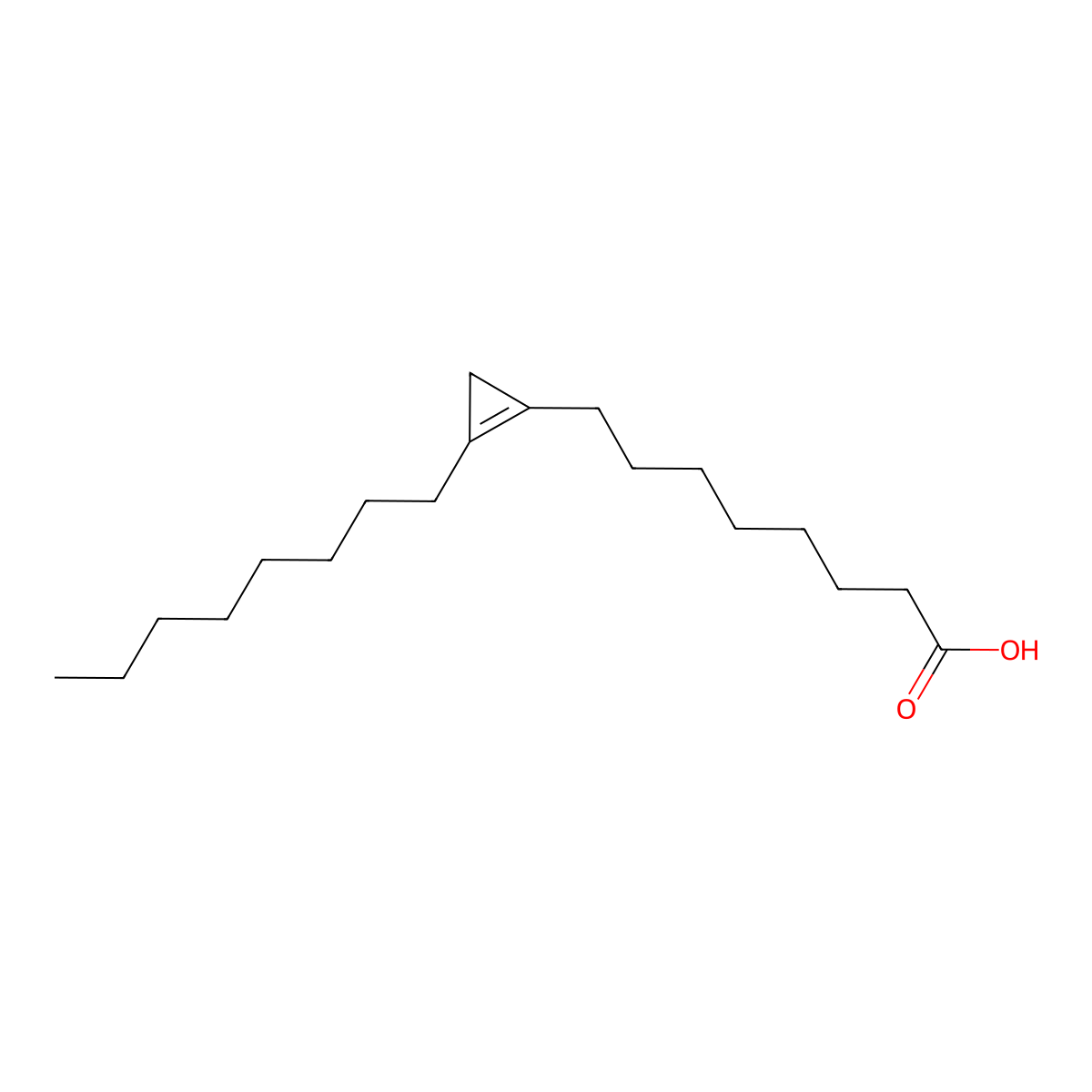 Sterculic acid molecular structure, CAS 738-87-4