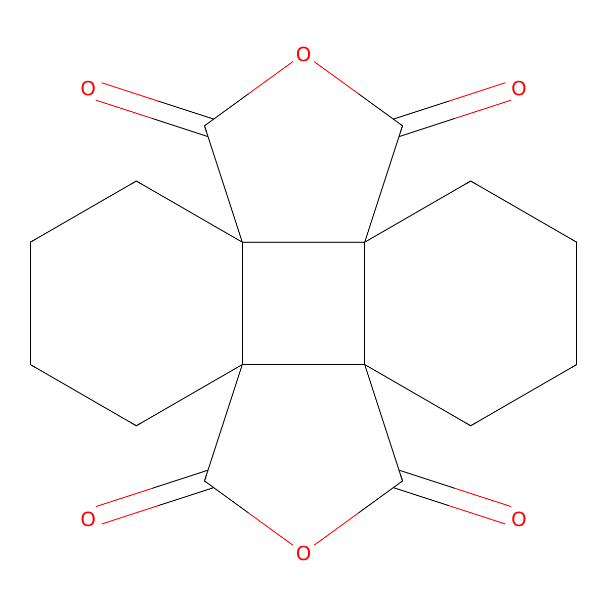 Tricyclo[6.4.0.0(2,7)]dodecane-1,8:2,7-tetracarboxylic Dianhydride molecular structure, CAS 738-90-9