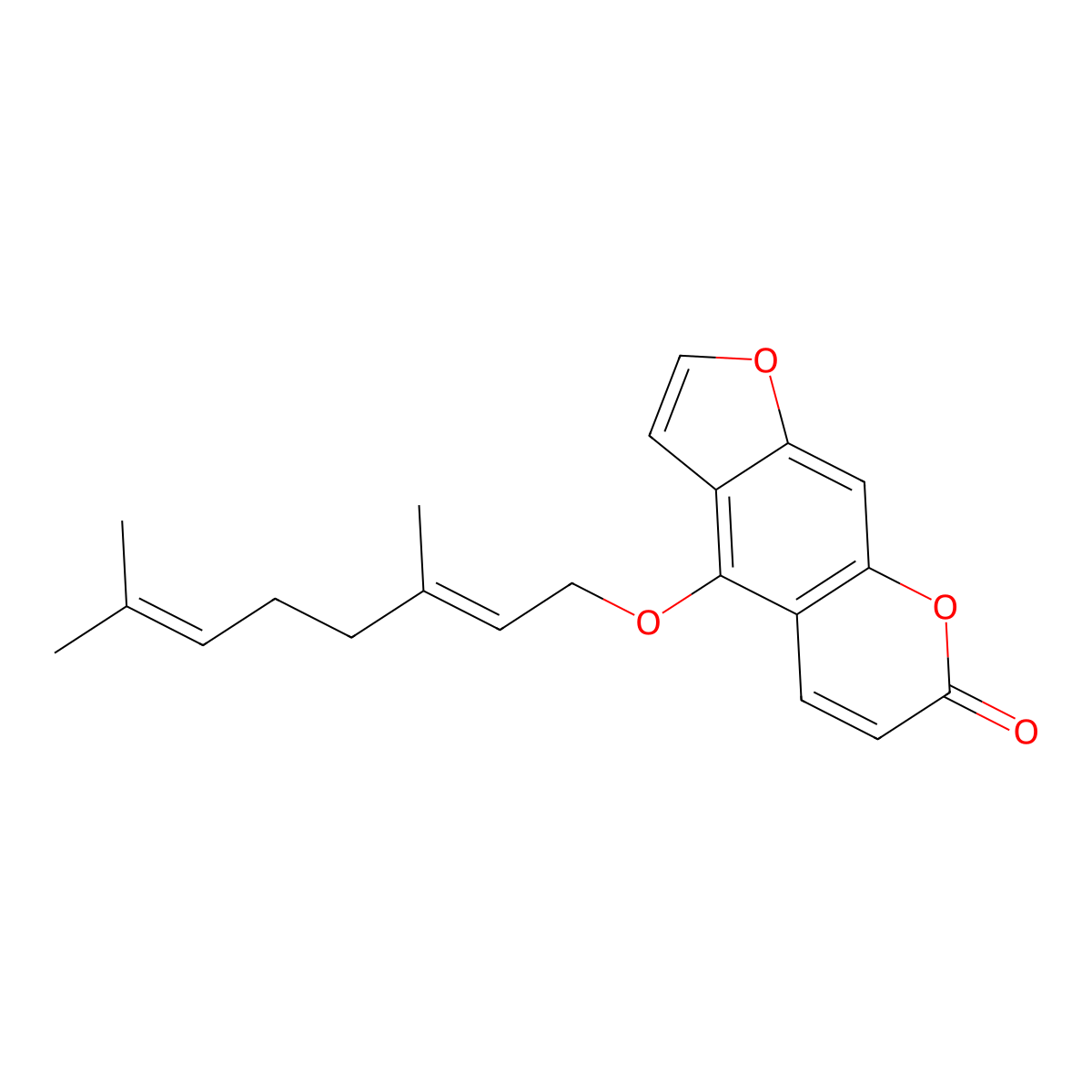 Bergamottin molecular structure, CAS 7380-40-7