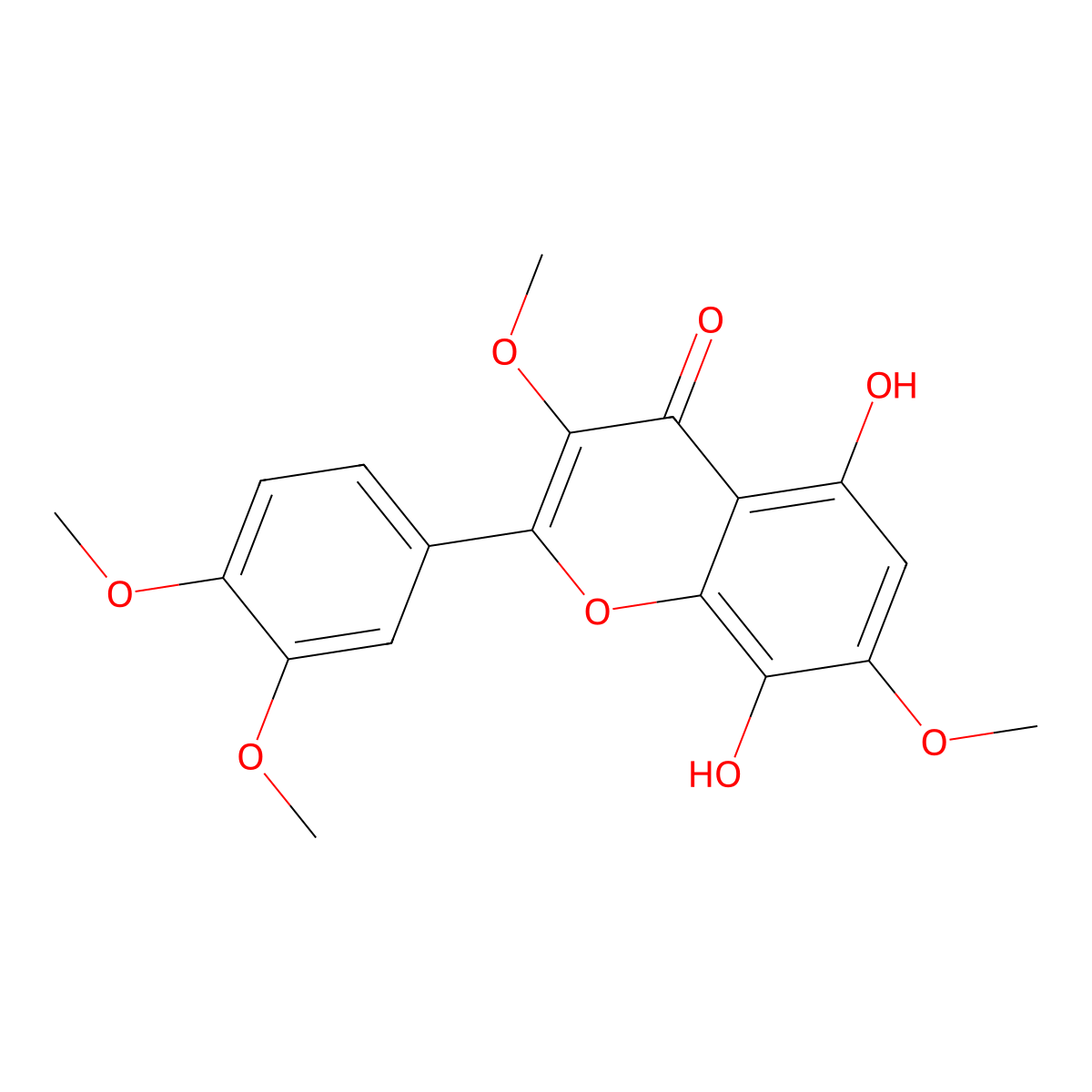 2-(3,4-Dimethoxyphenyl)-5,8-dihydroxy-3,7-dimethoxychromen-4-one molecular structure, CAS 7380-44-1