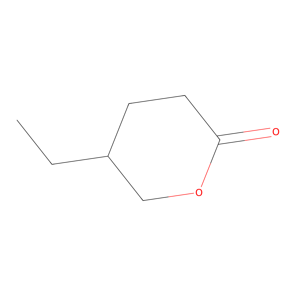 5-Ethyltetrahydro-2H-pyran-2-one molecular structure, CAS 73805-43-3