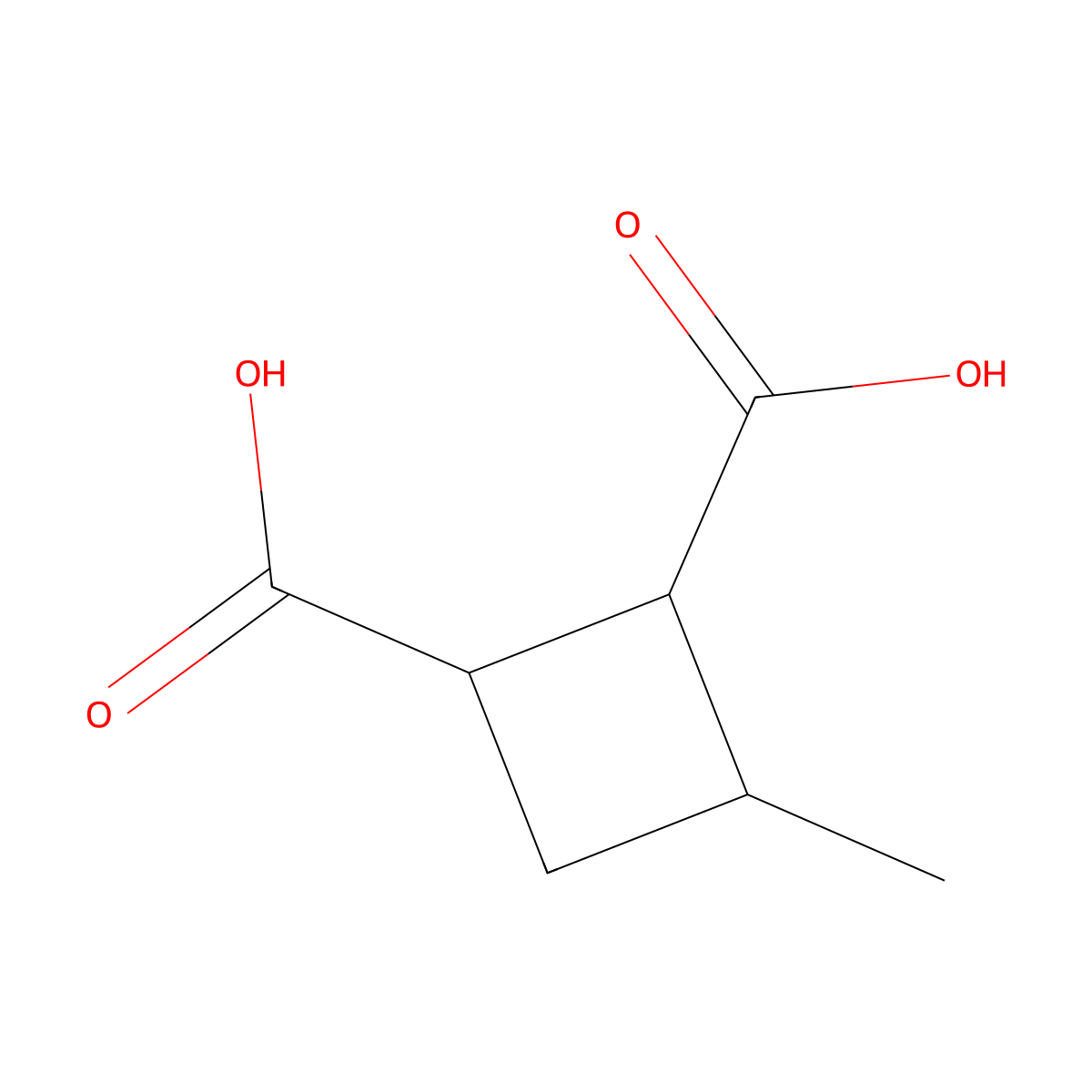 1,2-Cyclobutanedicarboxylic acid, 3-methyl- molecular structure, CAS 73805-88-6