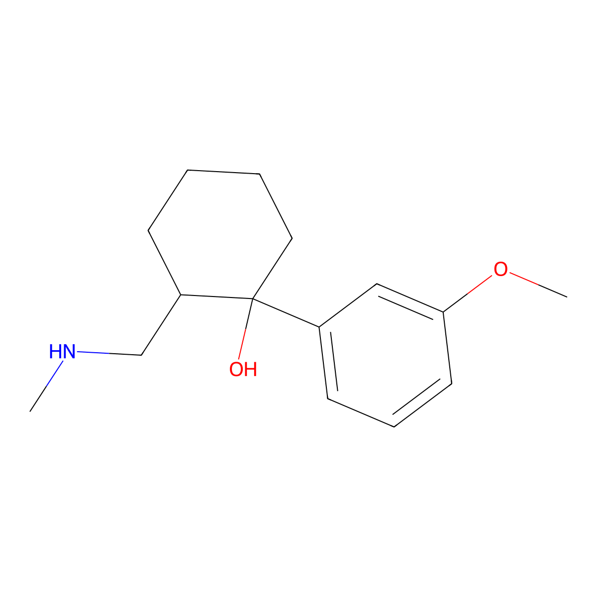 N-Demethyltramadol molecular structure, CAS 73806-55-0