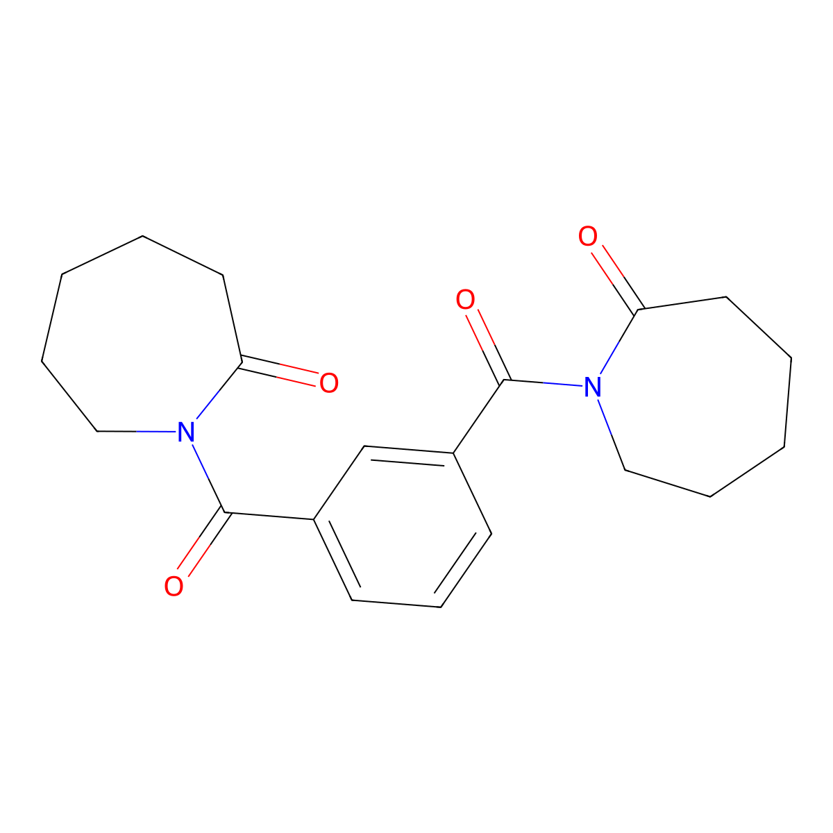 1,1'-(1,3-Phenylenedicarbonyl)diazepan-2-one molecular structure, CAS 7381-13-7