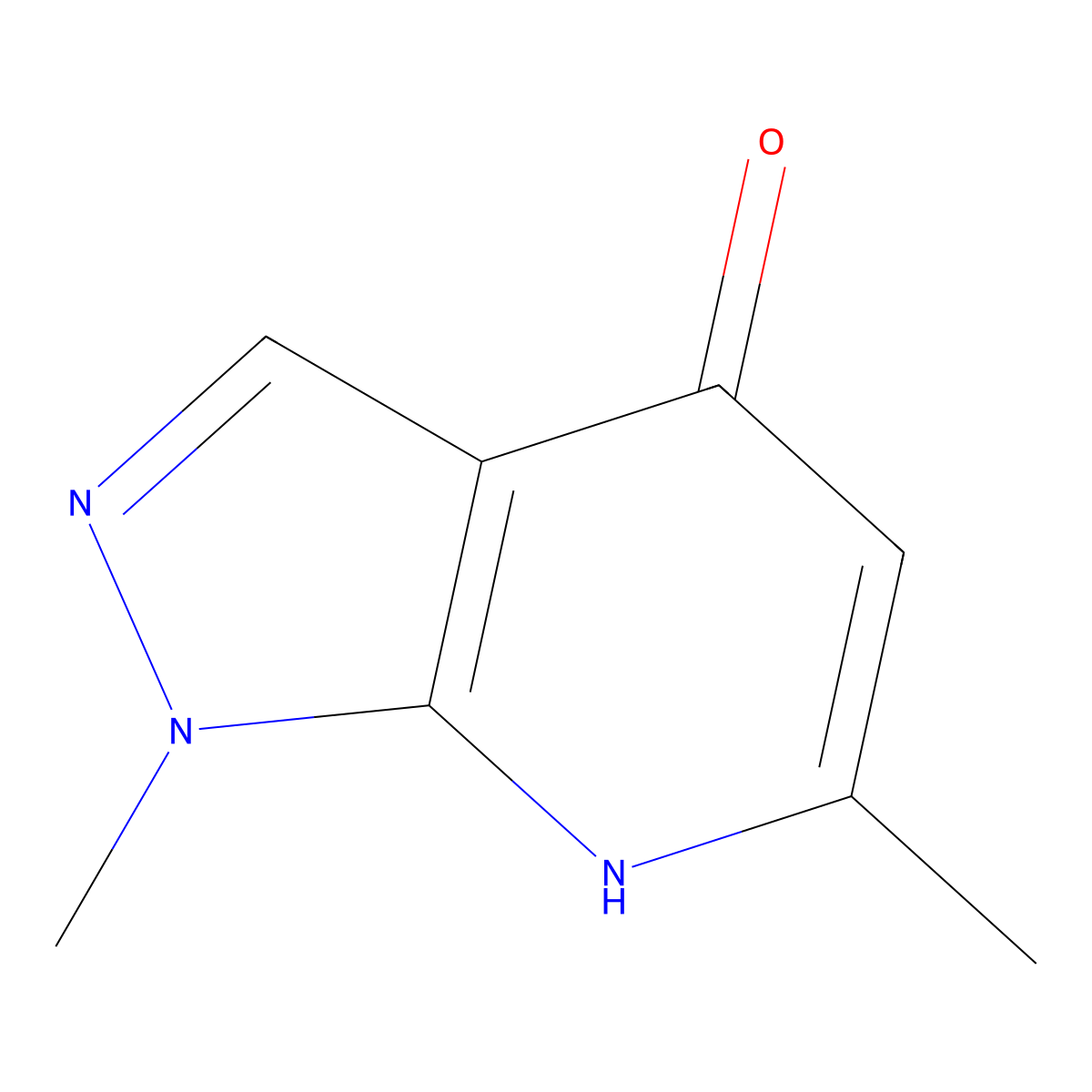 1,6-dimethyl-1H,4H,7H-pyrazolo(3,4-b)pyridin-4-one molecular structure, CAS 73810-84-1
