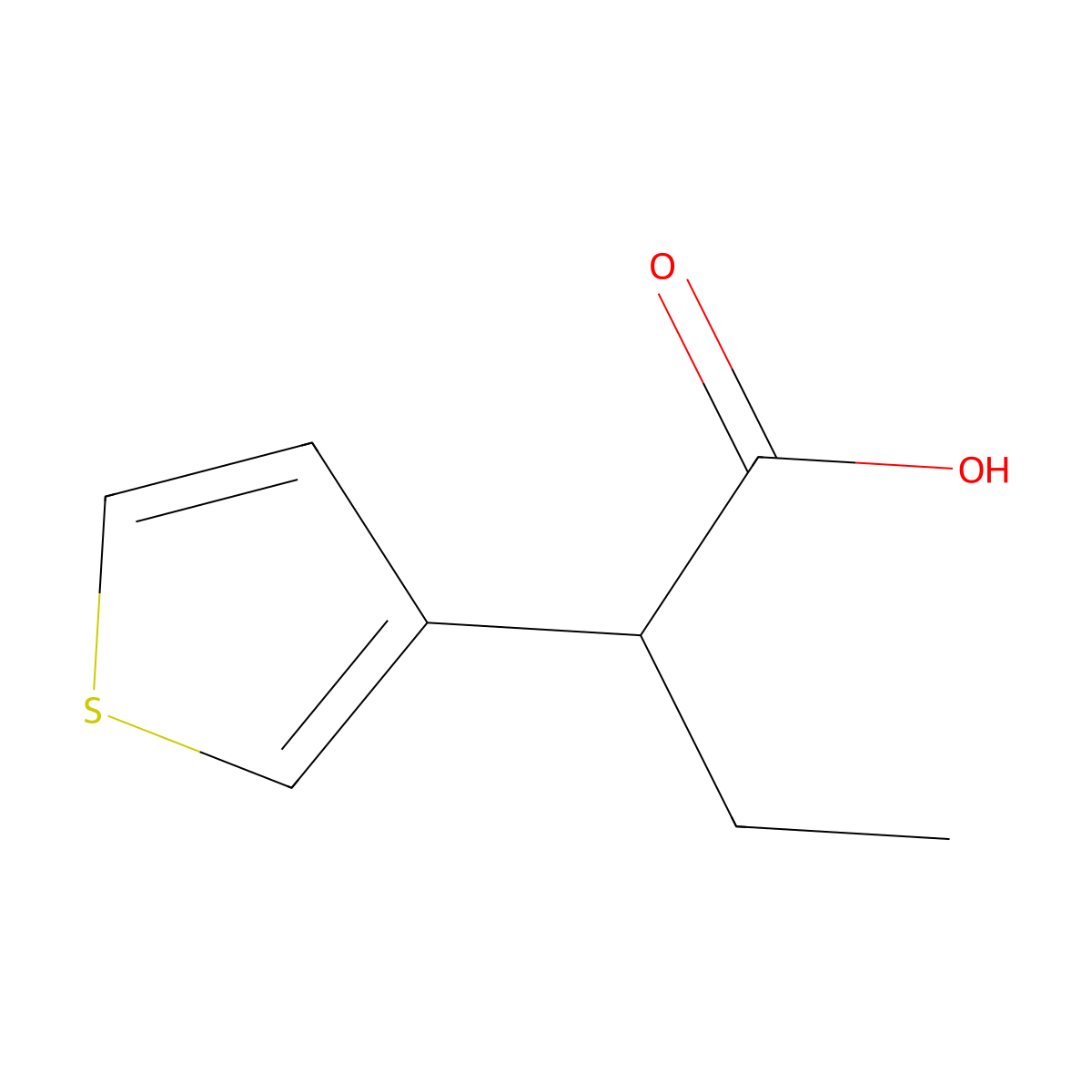 2-(Thiophen-3-yl)butanoic acid molecular structure, CAS 73812-53-0
