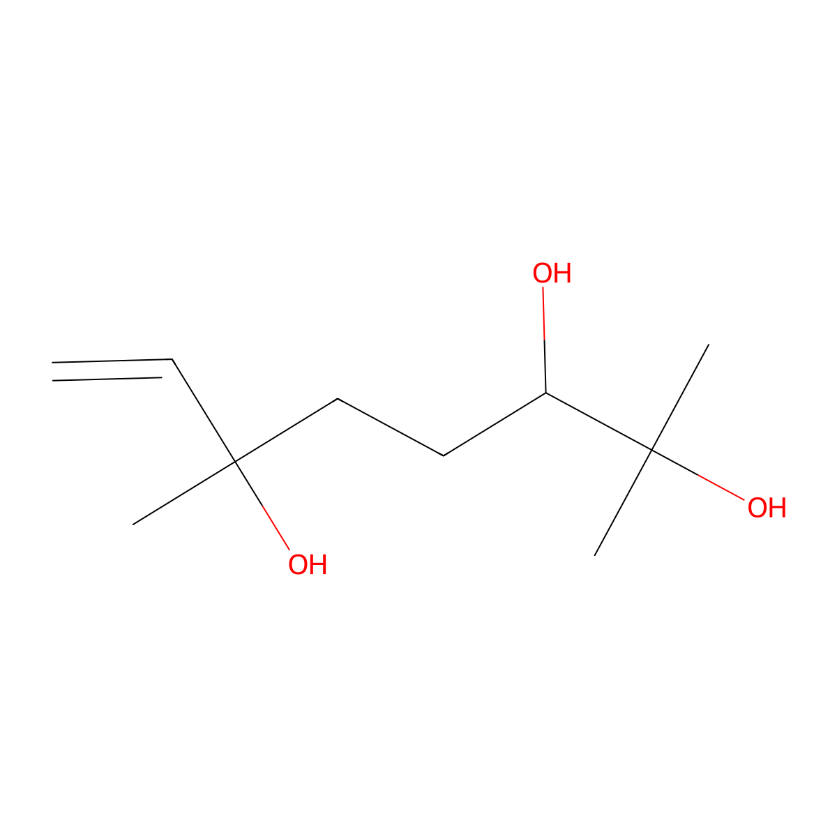 2,6-Dimethyl-7-octene-2,3,6-triol molecular structure, CAS 73815-21-1