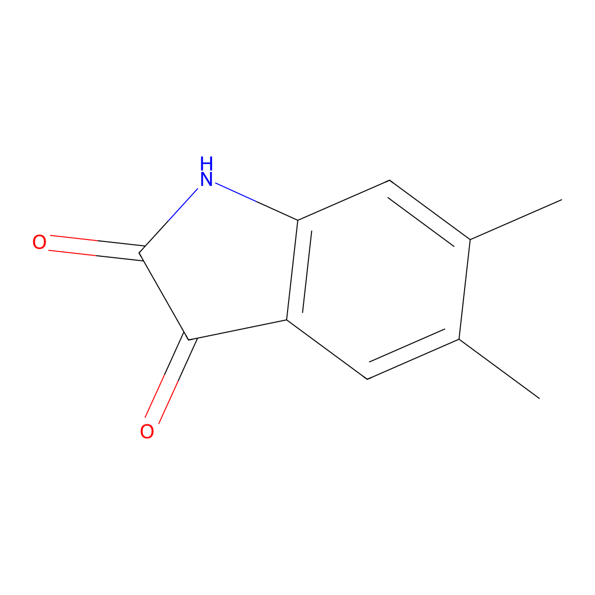 5,6-dimethyl-2,3-dihydro-1H-indole-2,3-dione molecular structure, CAS 73816-46-3