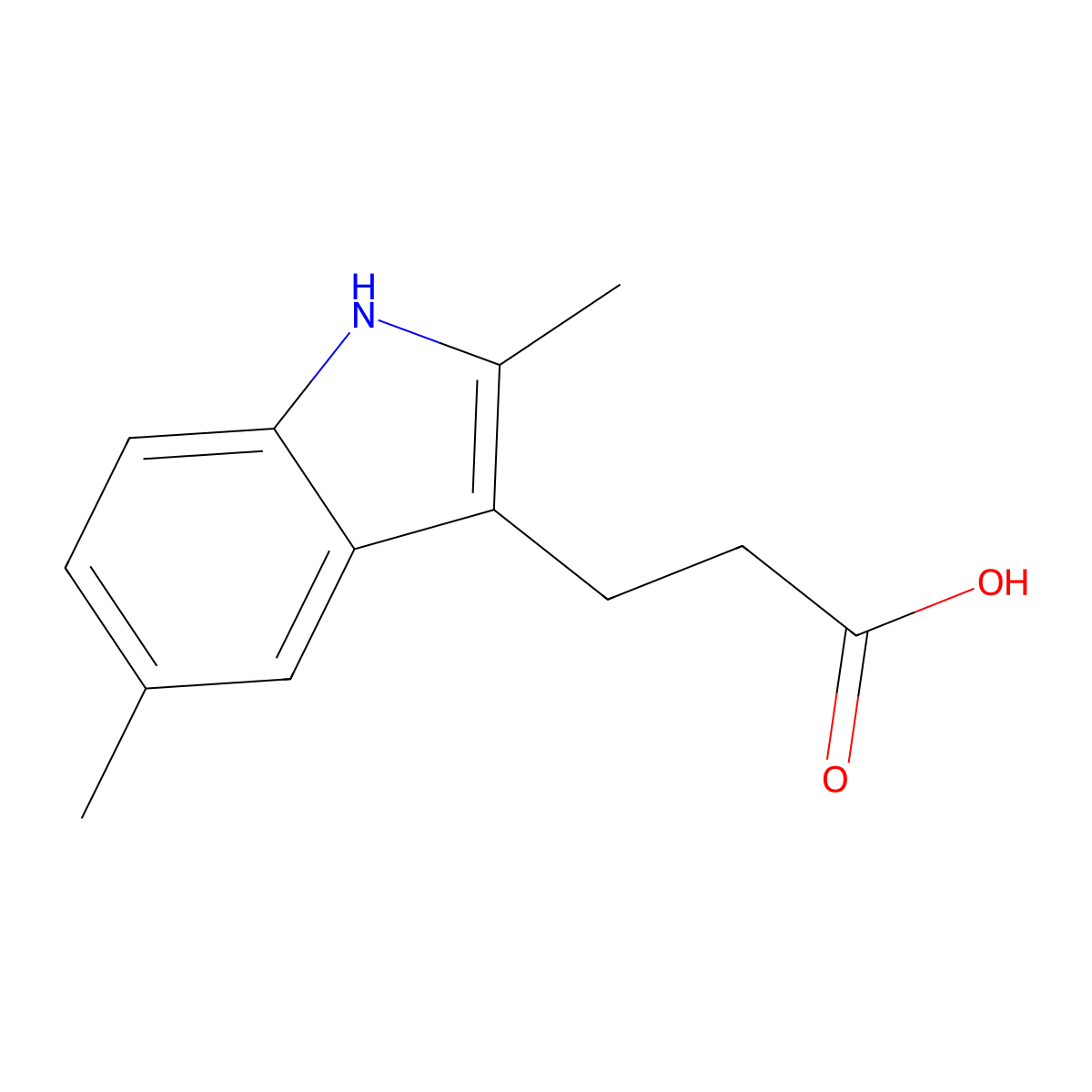 3-Indolepropionic acid, 2,5-dimethyl- molecular structure, CAS 73816-53-2