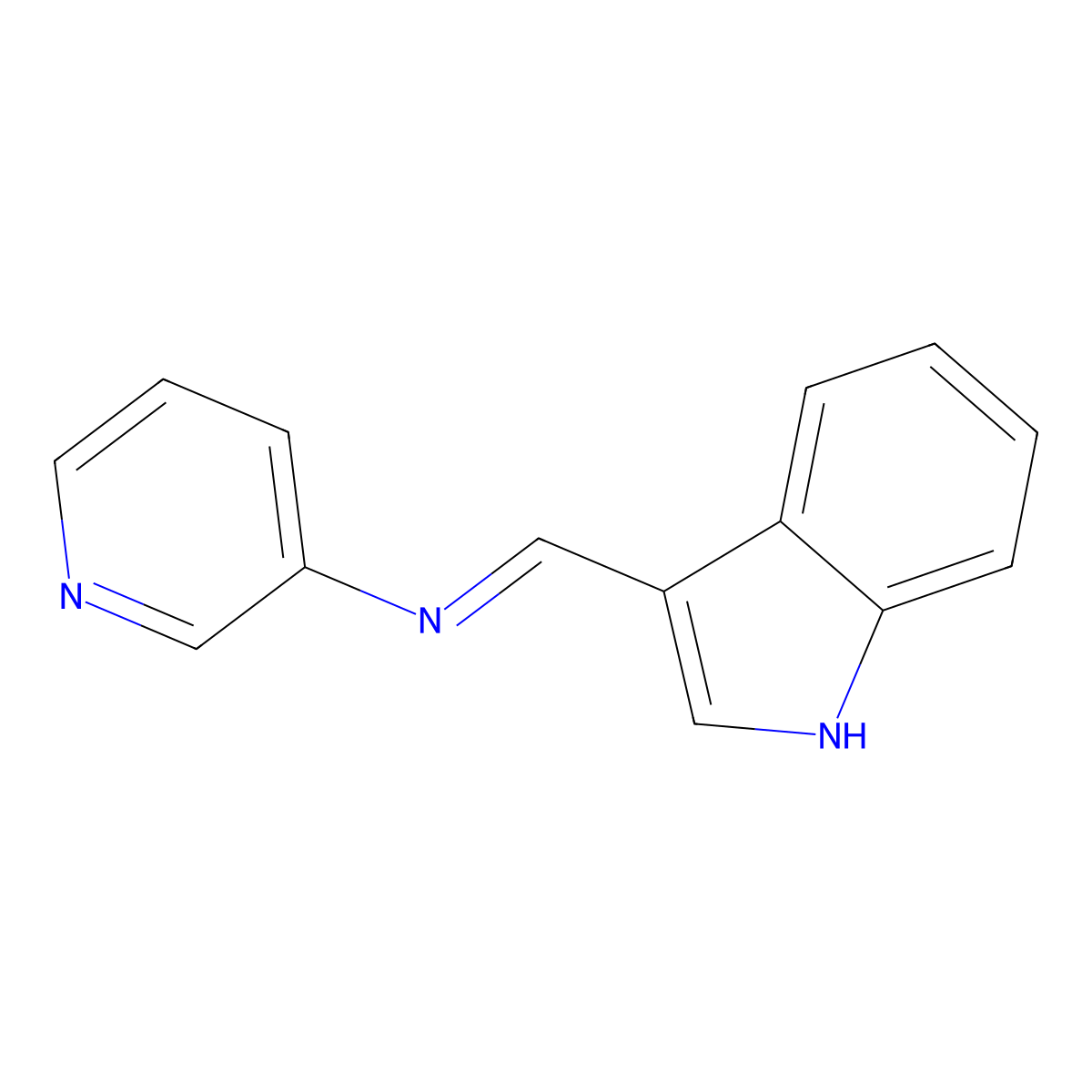 Indole, 3-(N-(3-pyridyl)formimidoyl)- molecular structure, CAS 73816-56-5