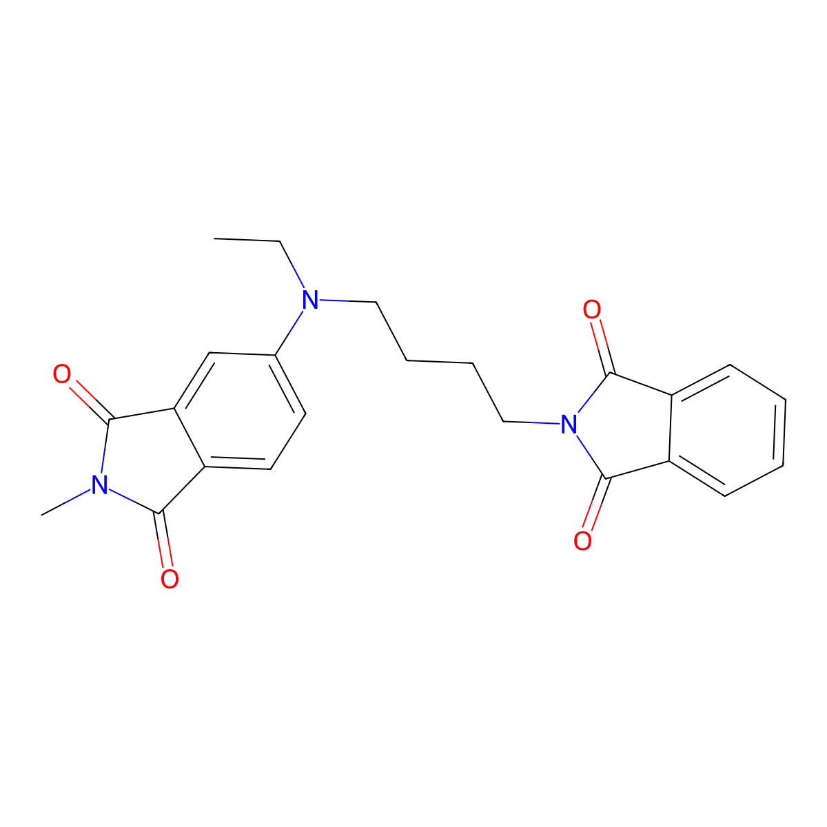 5-[4-(1,3-Dioxoisoindol-2-yl)butyl-ethylamino]-2-methylisoindole-1,3-dione molecular structure, CAS 73819-87-1
