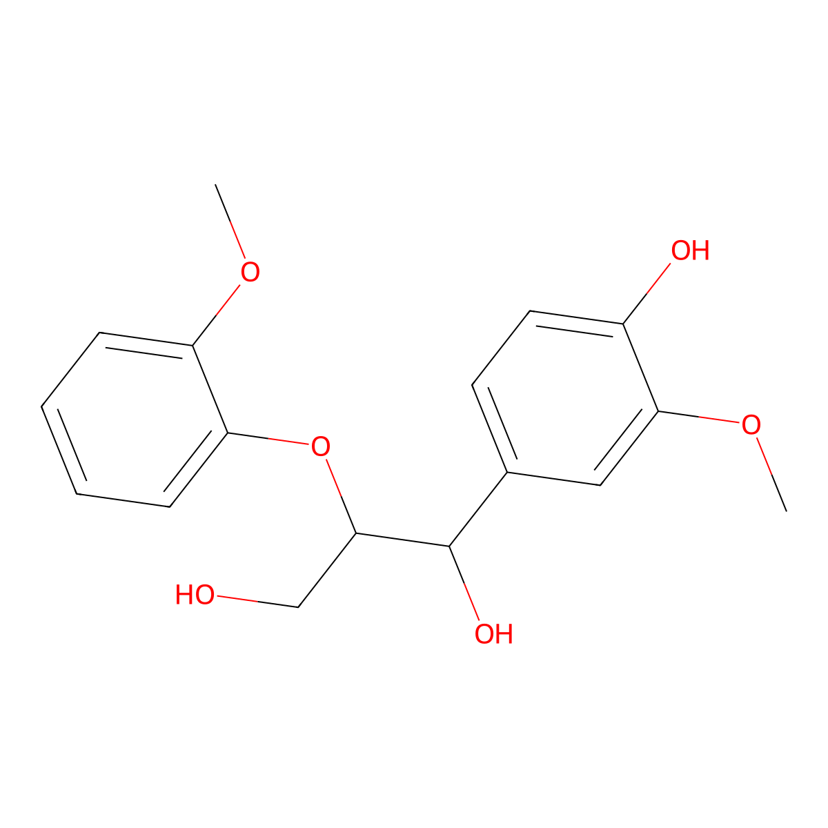 Guaiacylglycerol-beta-guaiacyl ether molecular structure, CAS 7382-59-4