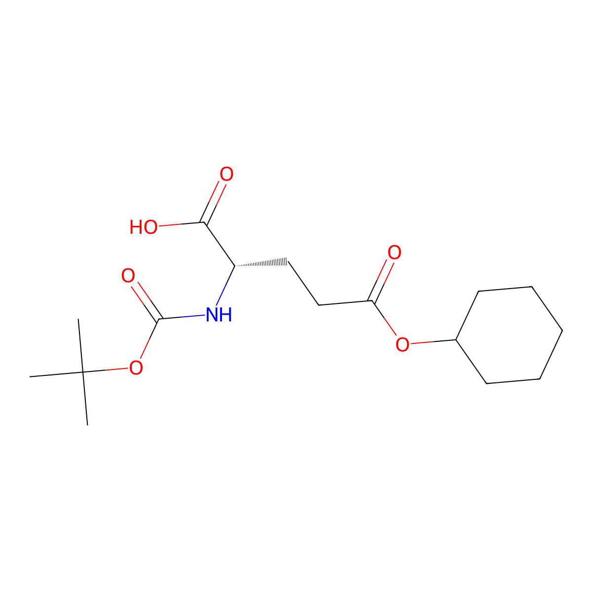 5-Cyclohexyl hydrogen N-((1,1-dimethylethoxy)carbonyl)-L-glutamate molecular structure, CAS 73821-97-3
