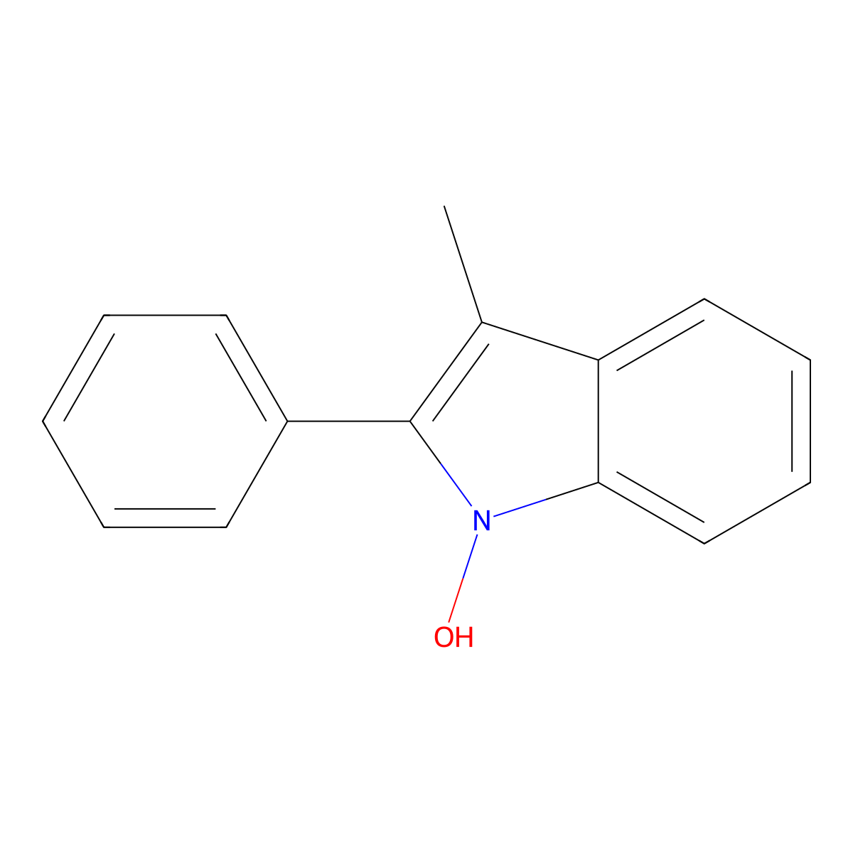 3-Methyl-2-phenyl-1H-indol-1-ol molecular structure, CAS 73822-13-6