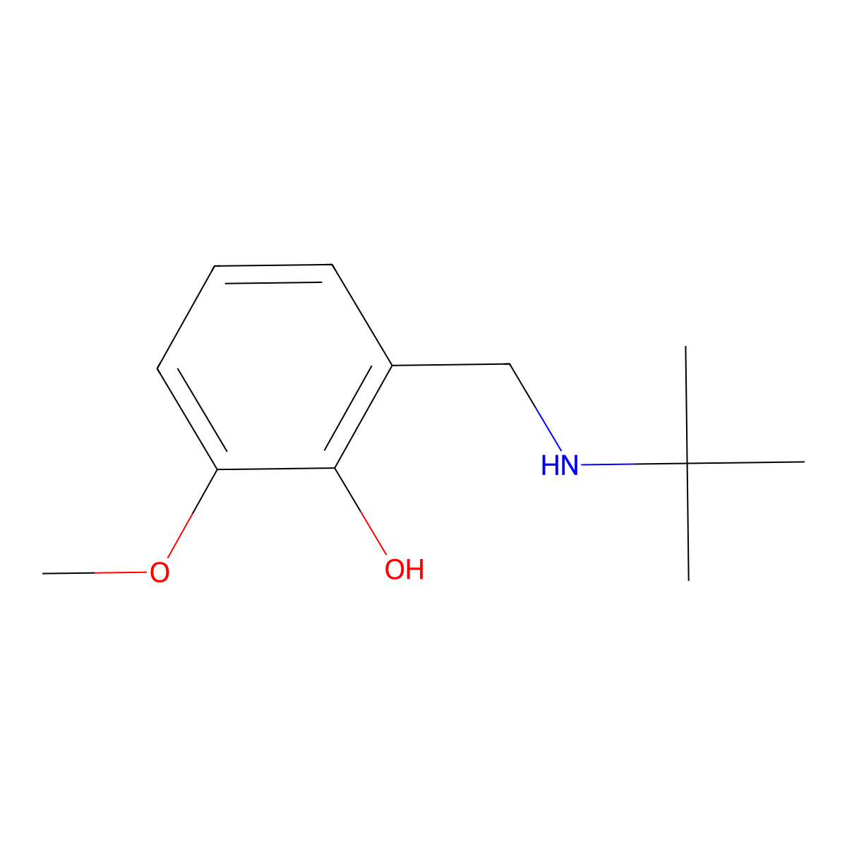 2-[(Tert-butylamino)methyl]-6-methoxyphenol molecular structure, CAS 73822-25-0