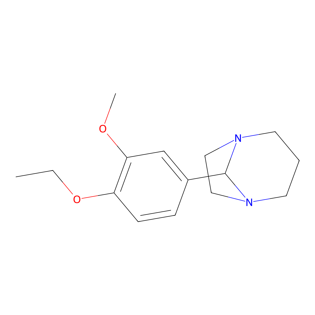 8-(4-Ethoxy-3-methoxyphenyl)-1,5-diazabicyclo(3.2.1)octane molecular structure, CAS 73825-80-6